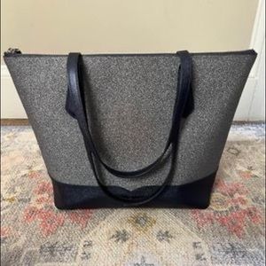 Kate Spade Lola dusty navy glitter tote